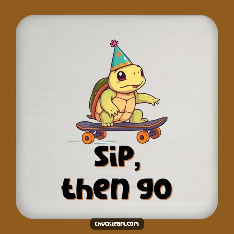 Funny Turtle Skateboard Coasters: Hilarious Party Animal Drink Protection Set!