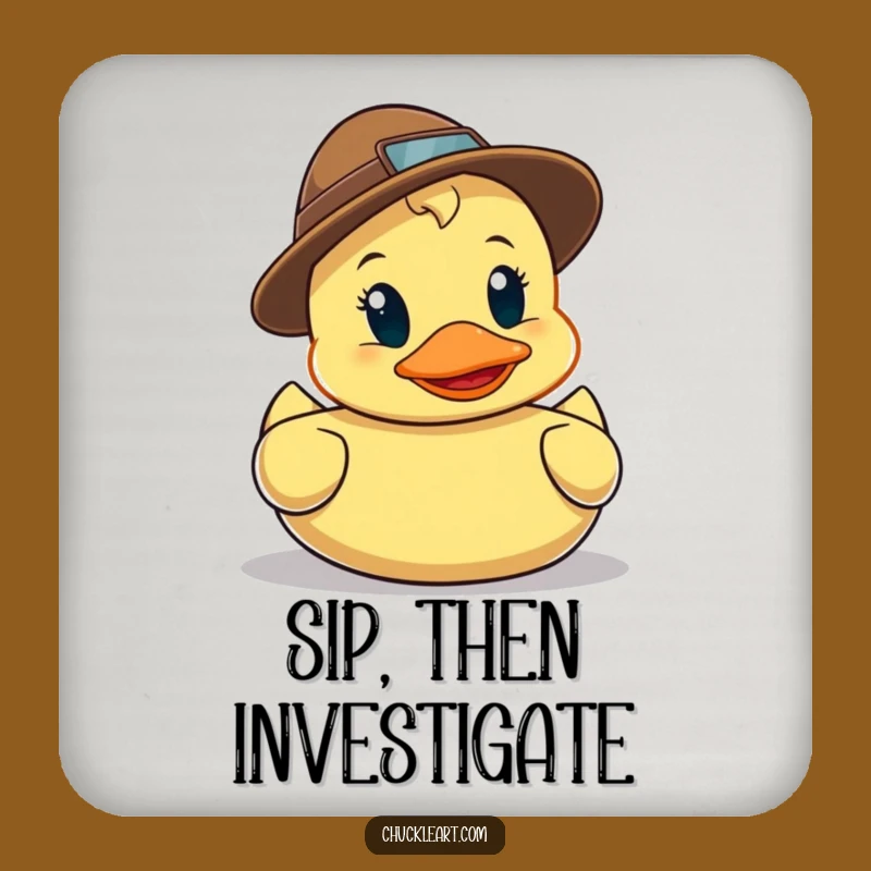 Funny Detective Duck Coaster - Hilarious Protection for Your Surfaces