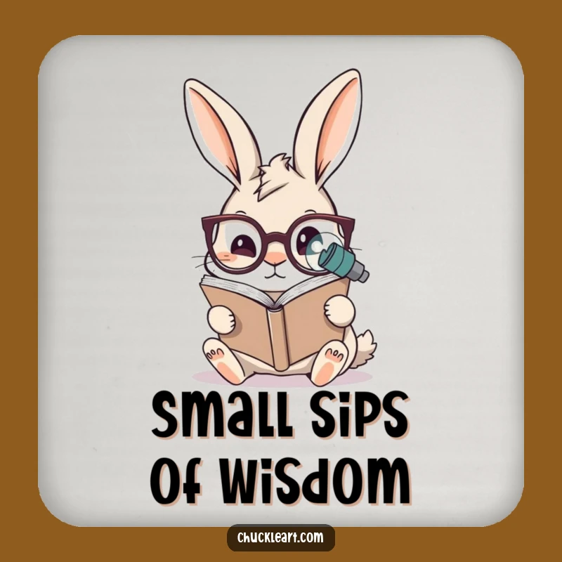 Funny Rabbit Reading Coaster: Protect Your Surfaces, Hilarious Bookworm Gift