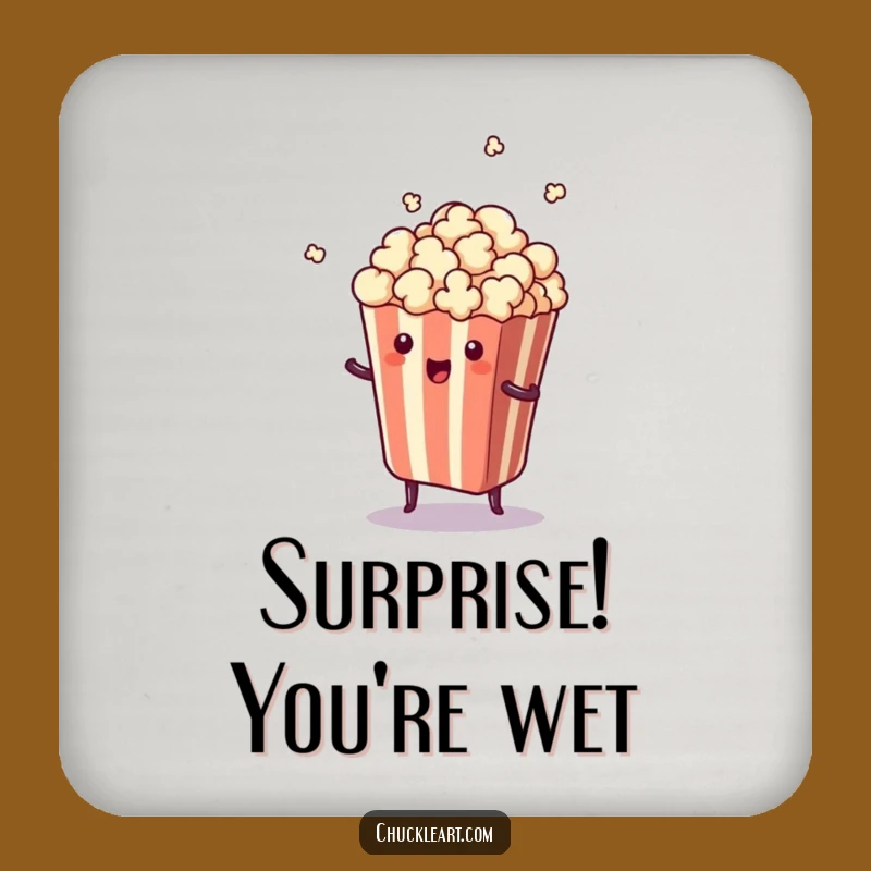 Funny Surprise Popcorn Drink Coasters - Set of Hilarious Protective Mats