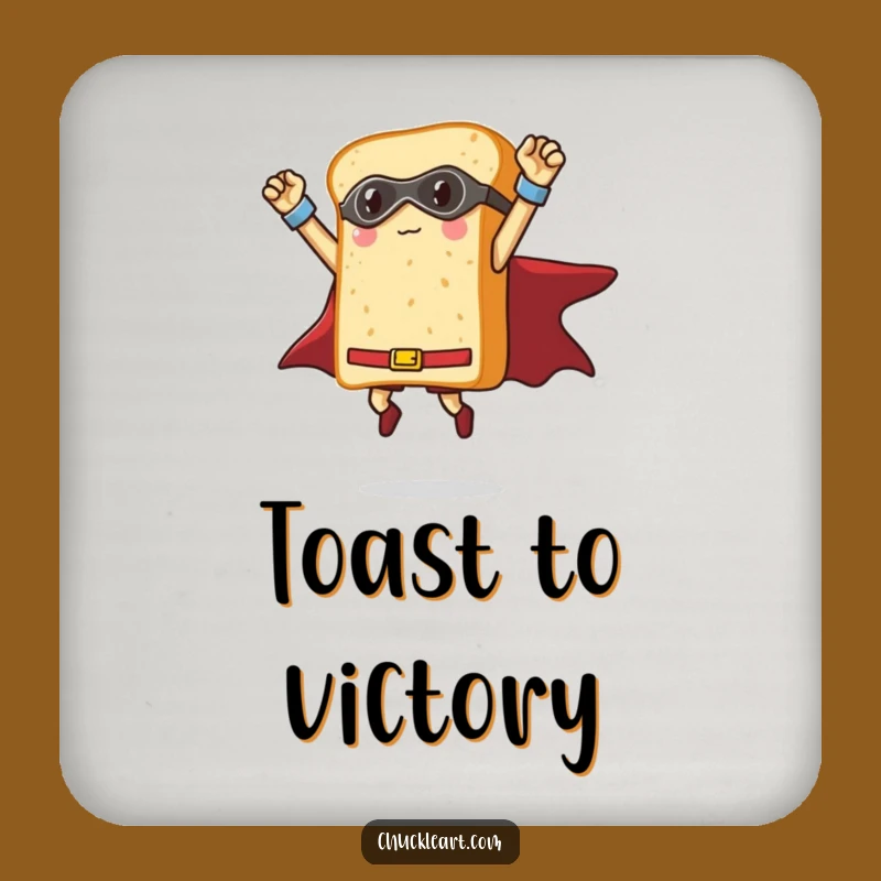 Funny Bread Superhero Coaster: Triumphant Loaf Pose, Hilarious Housewarming Foodie Gift