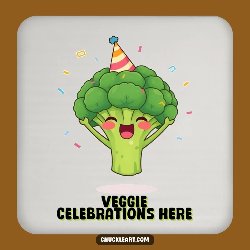 Funny Broccoli Party Coaster A Cheerful Drink Protector Gift