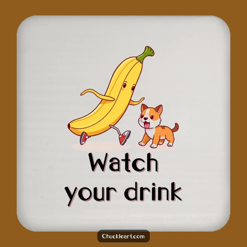 Funny Banana Peel Dog Trip Coaster: Protect Surfaces with Playful Pranks