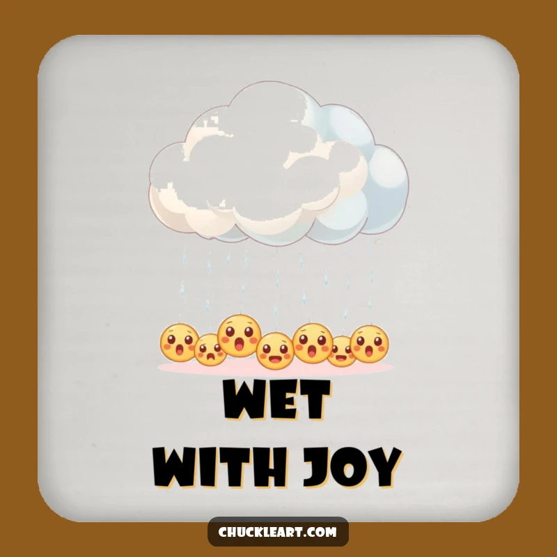 Funny Emoji Rain Cloud Coaster - Hilarious Digital Surprise Drink Protector Gift