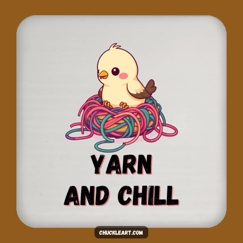 Funny Bird Yarn Nest Coaster: Protect Surfaces with Crafty Humor, Hilarious Gift