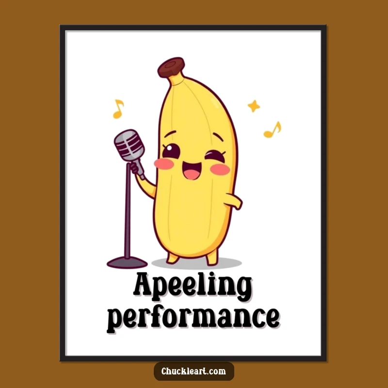 Funny Opera Banana Poster - Hilarious Musical Fruit Art Print Gift