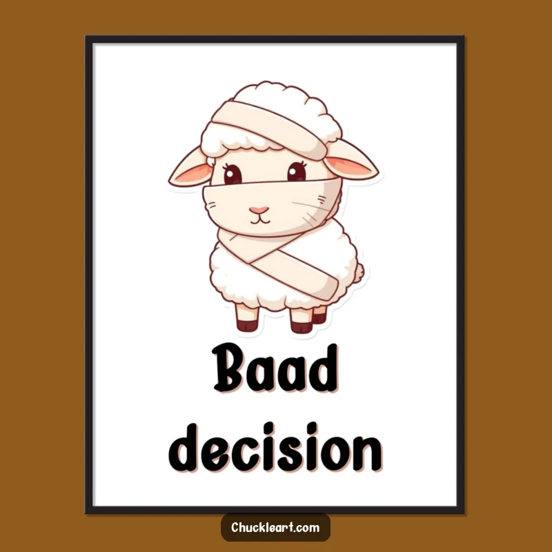Funny Sheepish Sheep Poster: Wall Art of Ewe's Mishap, Hilarious Decor!
