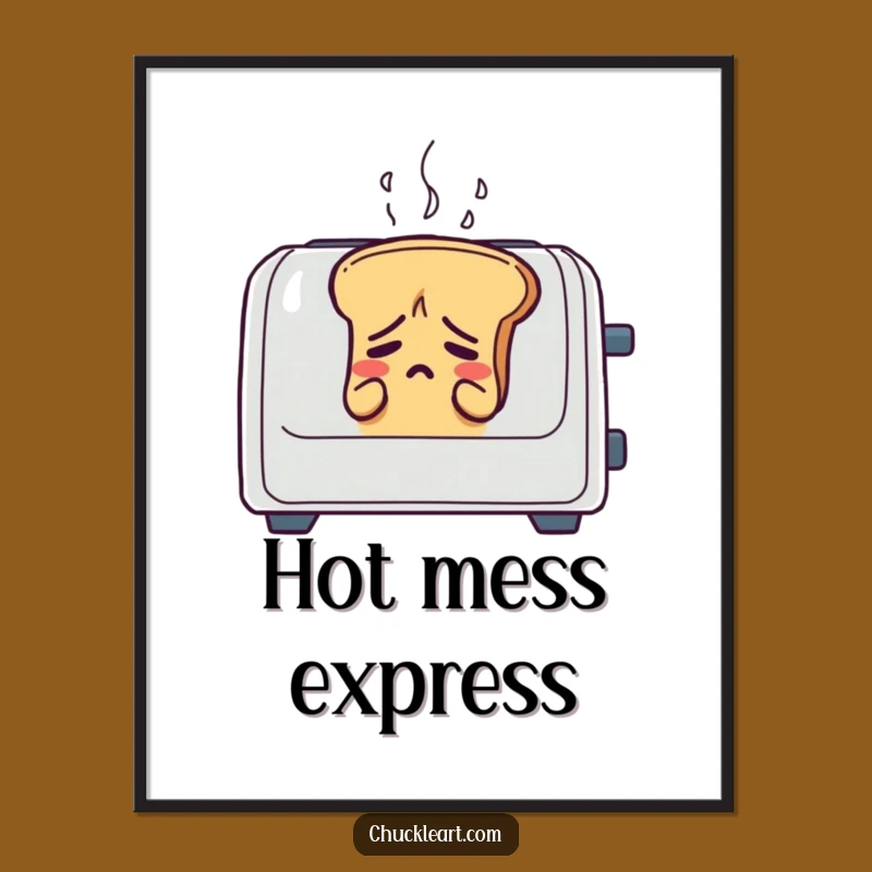 Funny Anxious Bread Toaster Poster: Wall Art That Speaks Your Anxiety