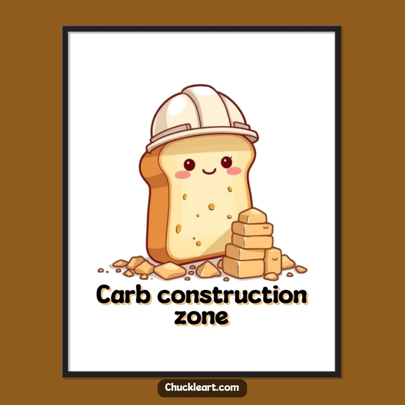 Funny Bread Builder Poster: Hilarious Baker Construction Humor Wall Art!
