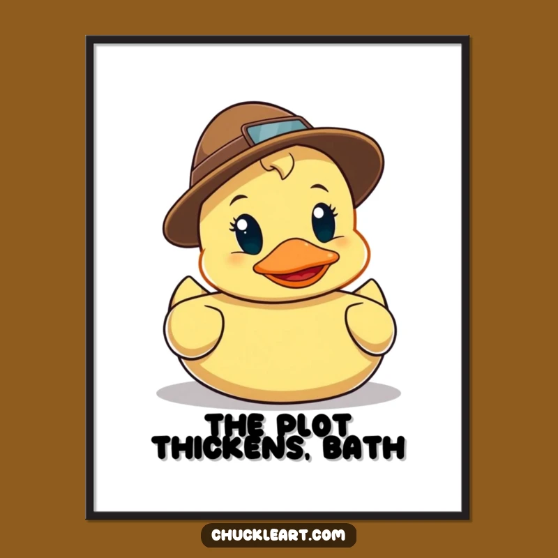 Funny Detective Duck Poster - Hilarious Mystery Wall Art for Your Space