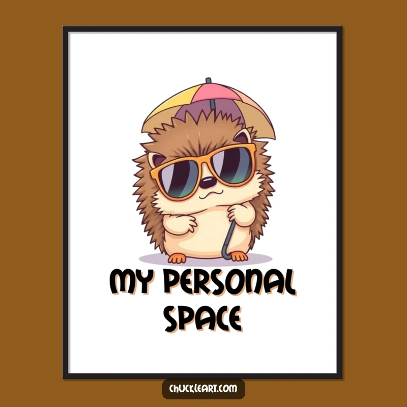 Funny Hedgehog Poster: Grumpy Sunglasses Nap Art, Vibrant Chill Decor Gift