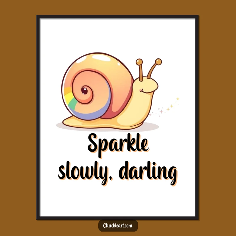 Funny Rainbow Snail Poster A Magical Wall Art Gift