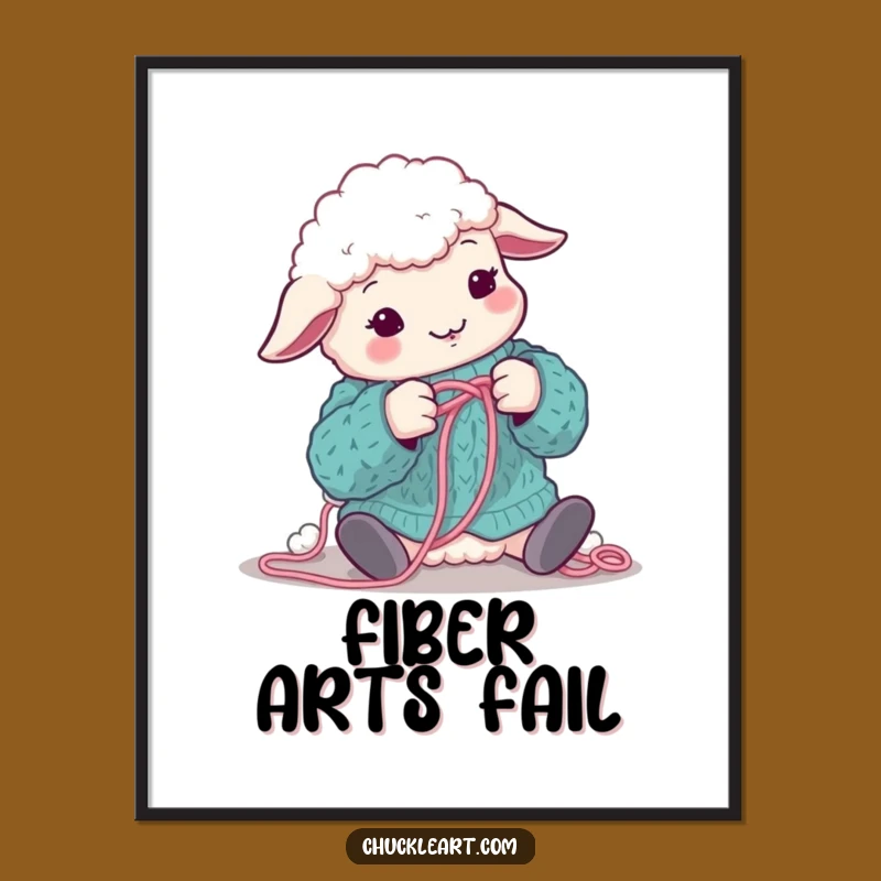 Funny Sheep Knitting Poster: Hilarious Woolly Craft Fail Art Print!