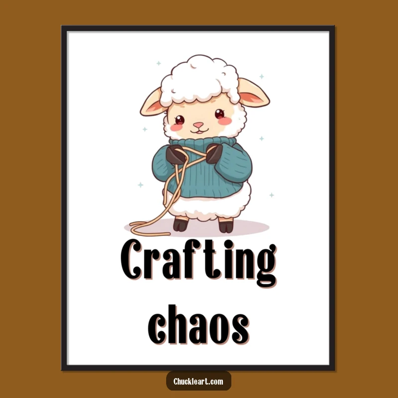Funny Sheep Knitting Poster: Hilarious Yarn Art Print, Unique Decor