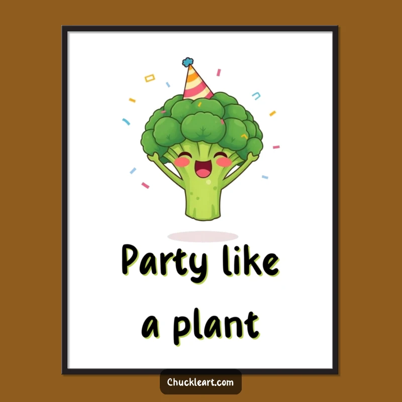 Funny Broccoli Party Poster A Cheerful Wall Art Gift