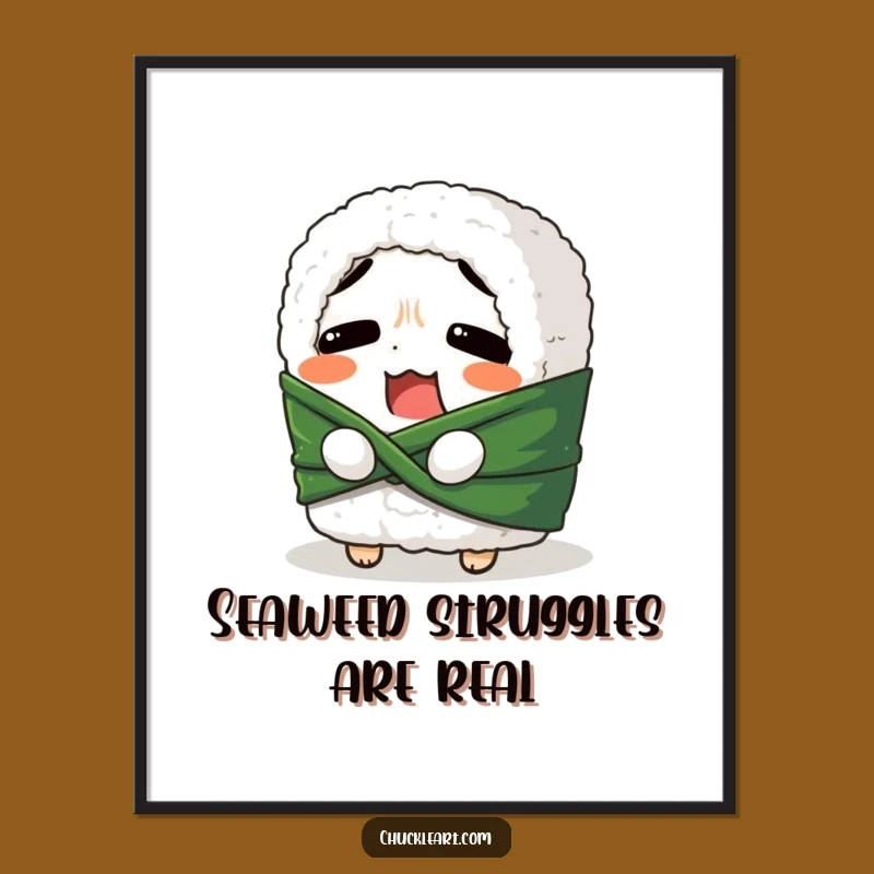 Funny Sushi Roll Belt Tie Poster: Quirky Food Art Print