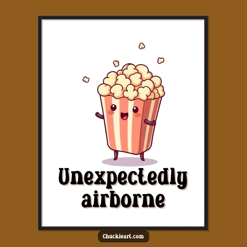 Funny Surprise Popcorn Poster - Hilarious Jumping Snack Wall Art