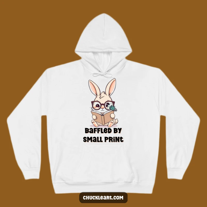 Funny Rabbit Reading Hoodie: Cozy Scholar Comfort, Hilarious Gift for Bookworms