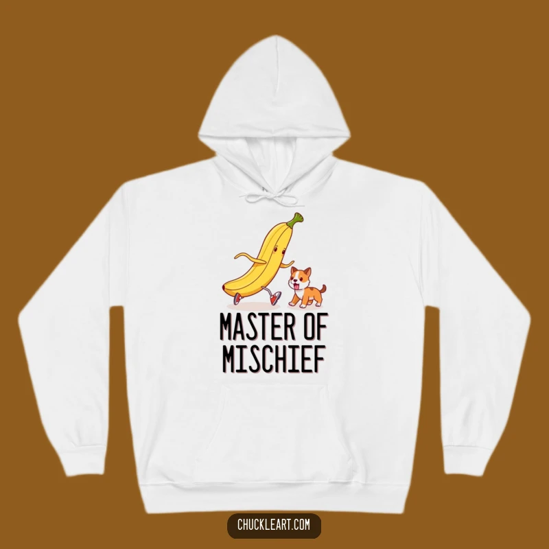 Cozy Funny Banana Peel Dog Trip Hoodie: Warmth Meets Whimsical Mischief