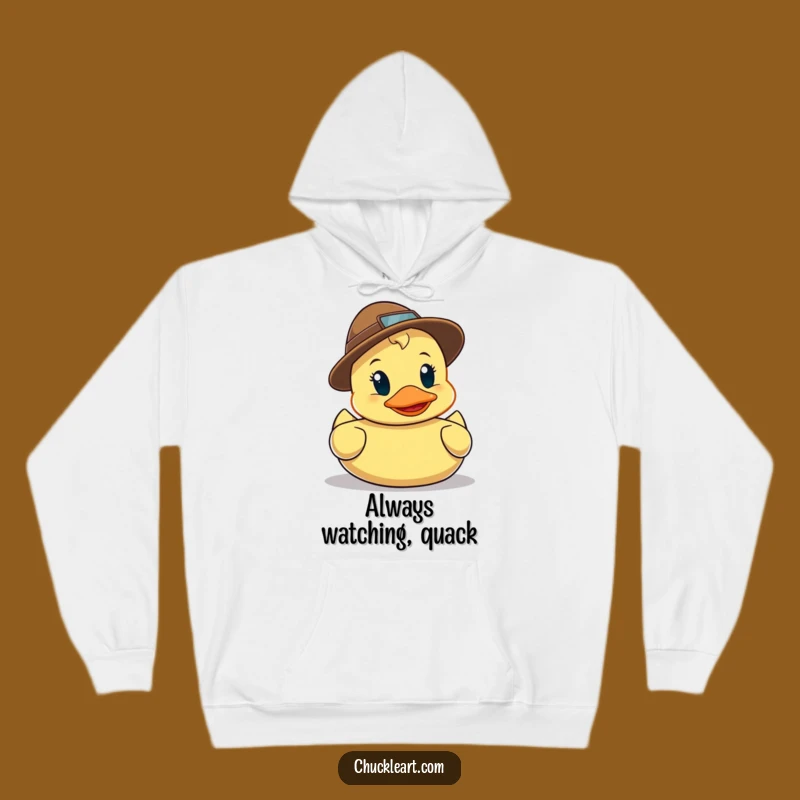 Cozy Funny Detective Duck Hoodie - Warm and Hilarious Mystery Lover Gift