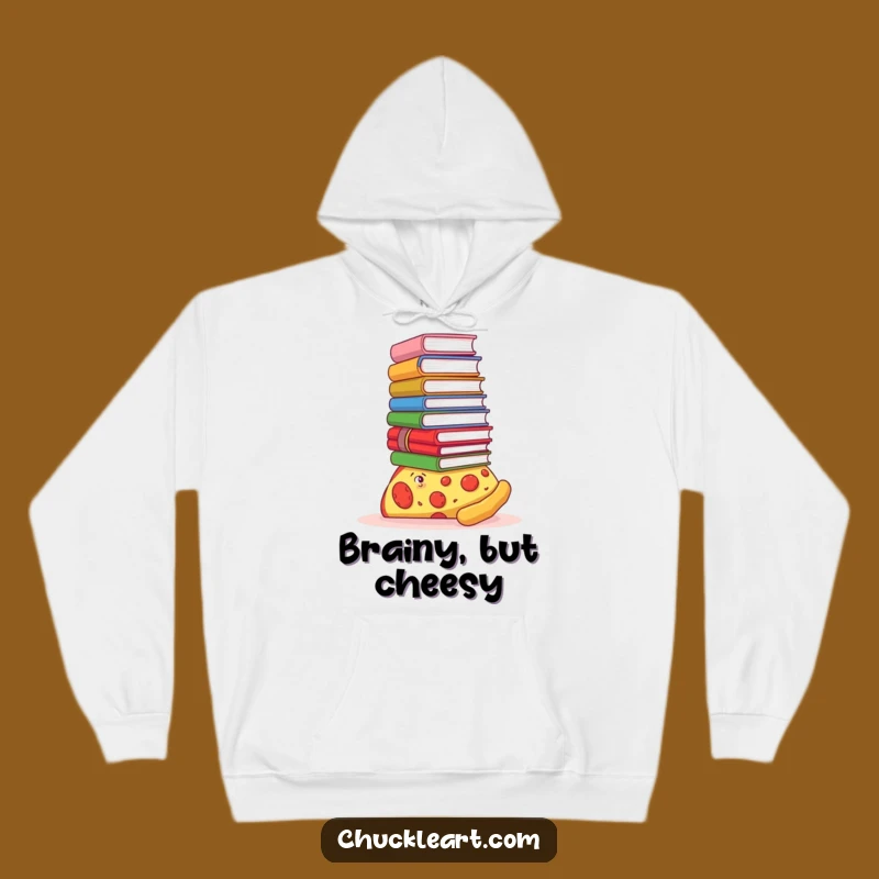 Cozy Funny Pizza Book Lover Hoodie - Warm and Hilarious Gift Apparel