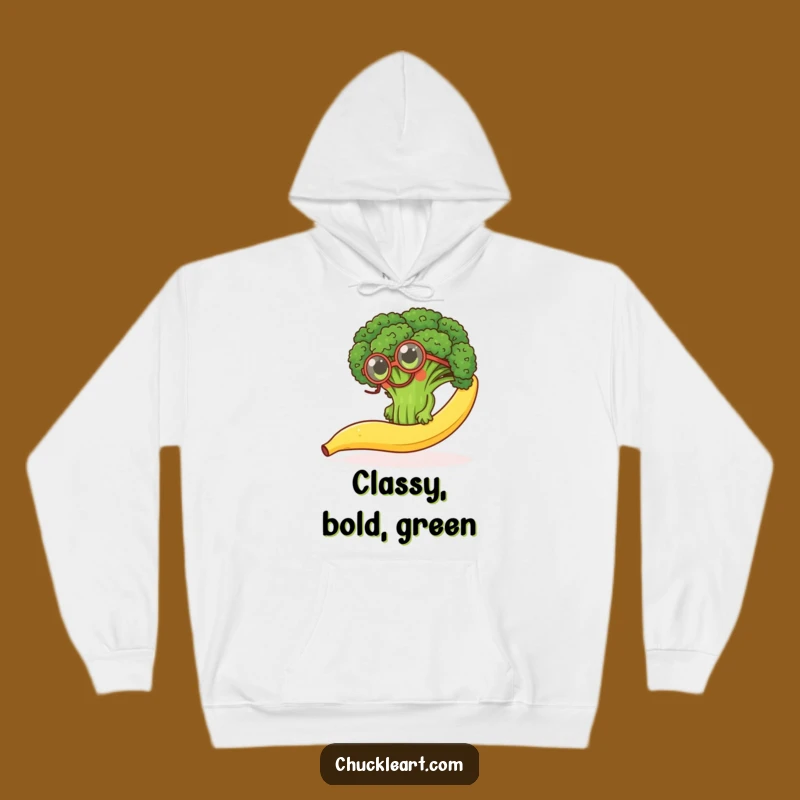 Funny Broccoli Monocle Hoodie: Cozy Determined Floret - Ultimate Funny Gift!