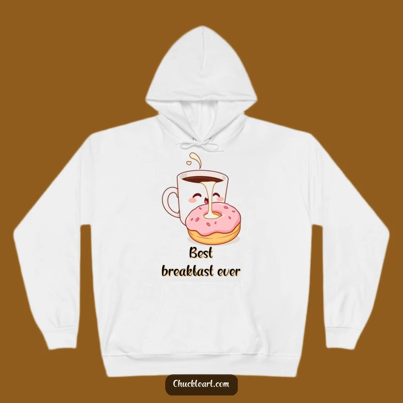 Funny Coffee & Donut Hoodie: Cheeky Morning Treat Humor Warm Gift!