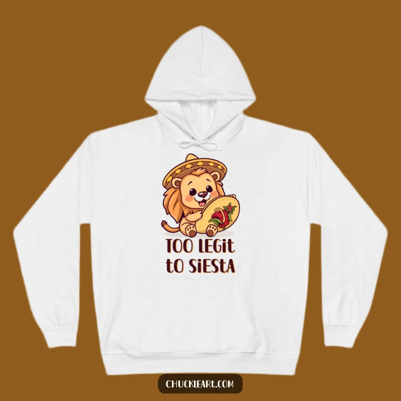 Funny Lion Taco Hoodie: Cozy and Hilarious Fiesta Wear for Cold Nights