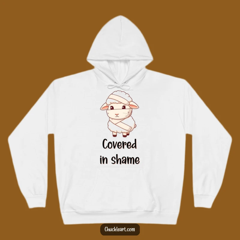 Funny Sheepish Sheep Hoodie: Cozy Bandaged Ewe Comfort, Great Funny Gift!