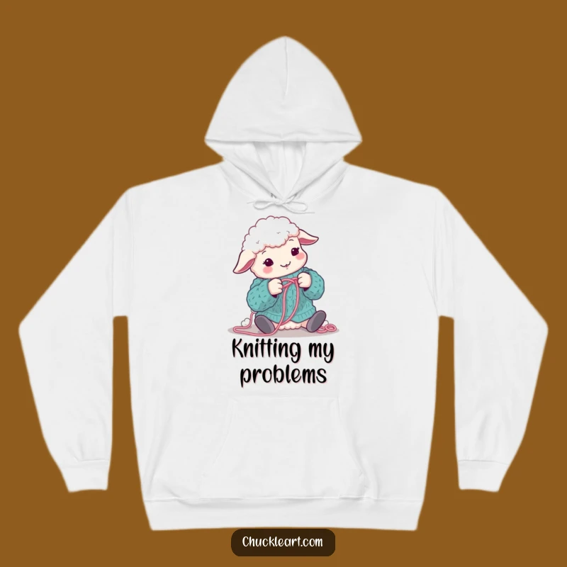 Funny Sheep Knitting Hoodie: Cozy Hilarious Woolly Sweatshirt!