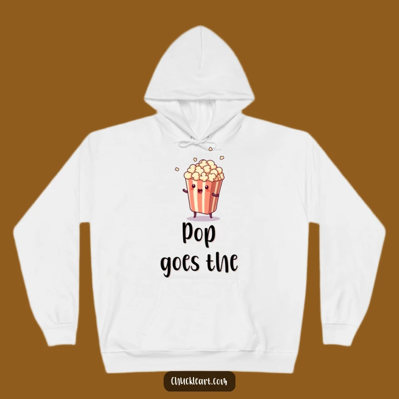 Funny Surprise Popcorn Hoodie - Cozy & Hilarious Jumping Snack Wear