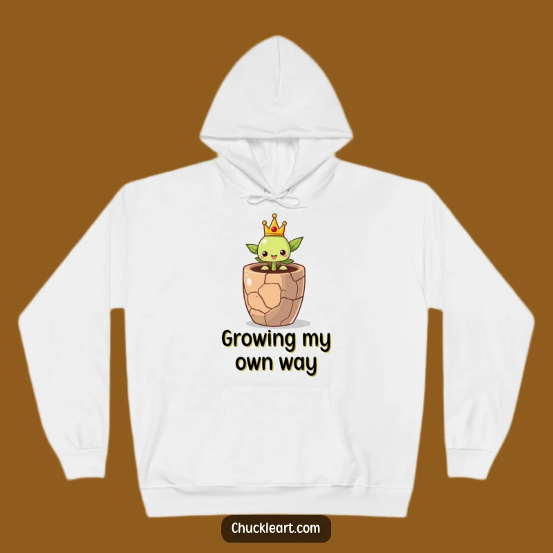 Proud Sprout Crown Hoodie - Cozy Symbol of Resilience, A Comforting Funny Gift