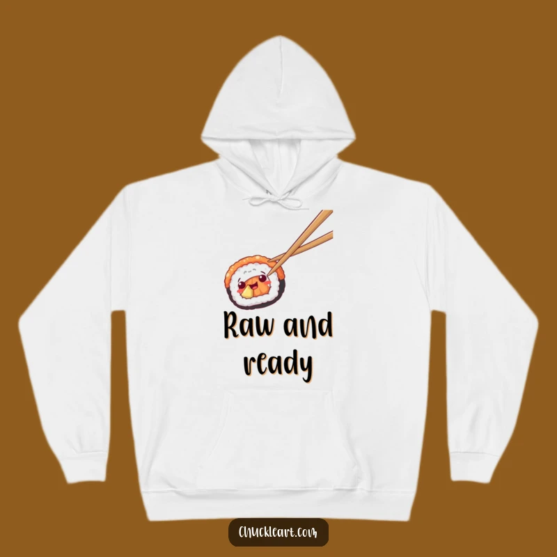 Funny Sushi Escape Hoodie: Cozy Chopstick Chase - Warm Funny Gift!