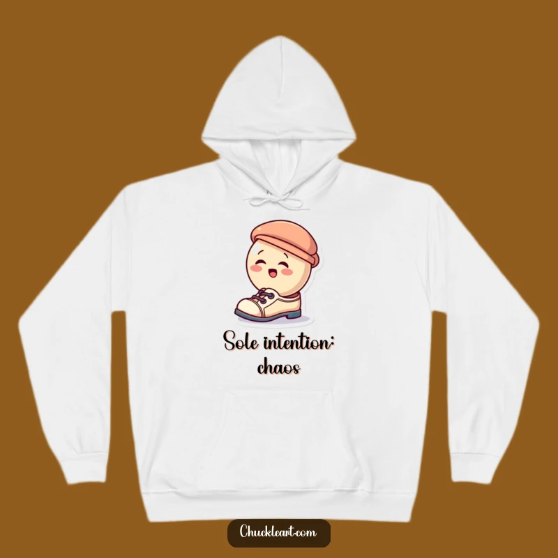 Funny Giggling Button Hoodie: Cozy Up in This Hilarious Hat-Shoe Button Design