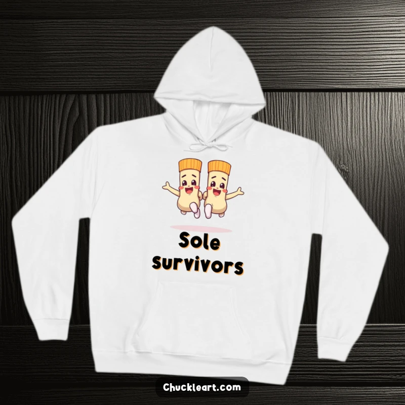 Funny hoodie featuring socks in a spirited race, perfect for cozying up with a humorous vibe.
