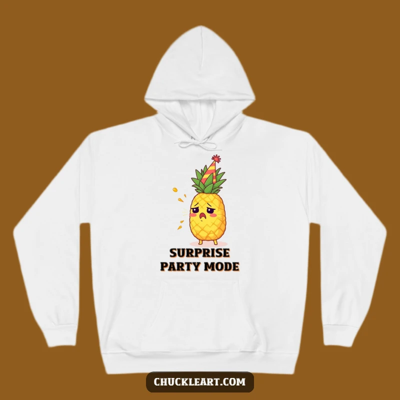 Funny Startled Pineapple Hoodie: Stay Warm with Party Juice Vibes