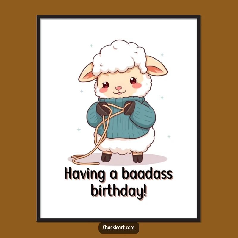 Free Printable Funny Art: Sheep Knitting Chaos - Quirky Downloadable Decor