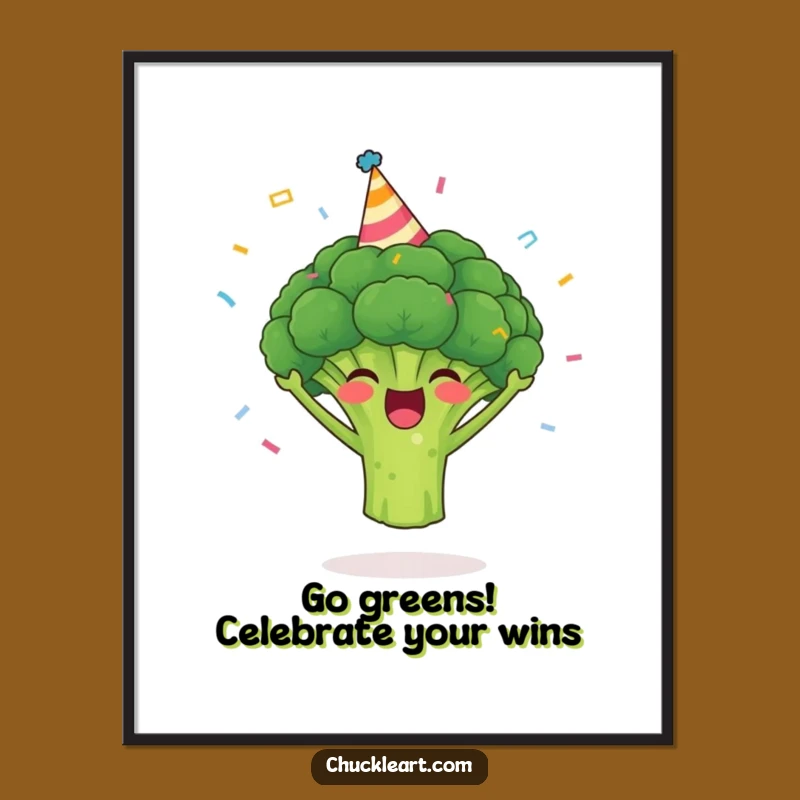 Free Printable Funny Wall Art: Broccoli Party Vibes! Downloadable Decor!