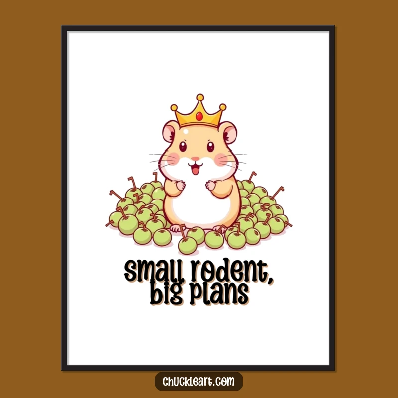 Free Printable Wall Art: Hamster King's Pea Command - Quirky Download