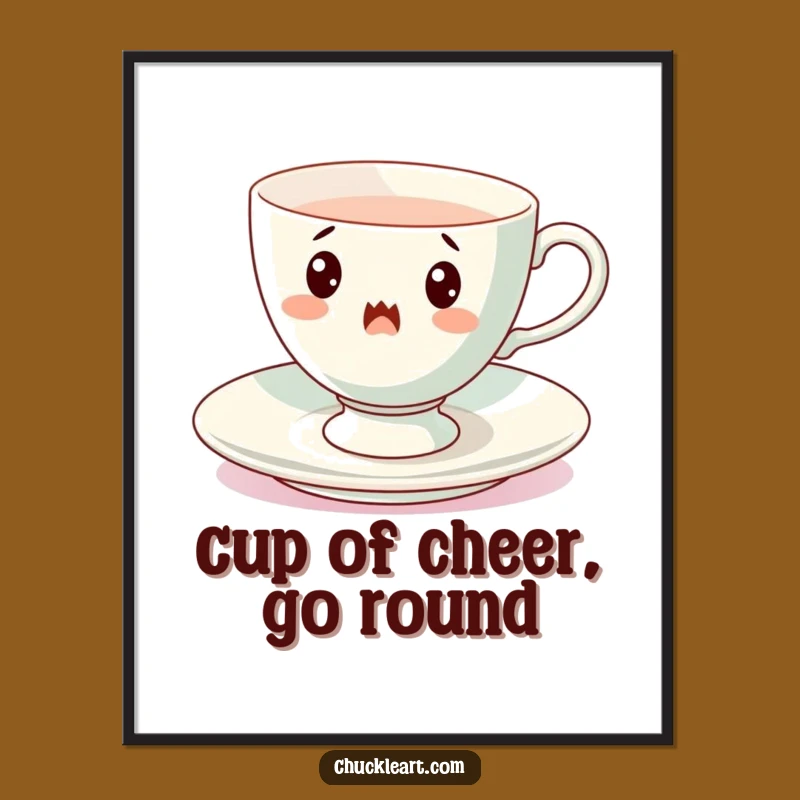 Free Printable Wall Art: Spinning Teacup, Whimsical Downloadable Decor for a Quirky Touch