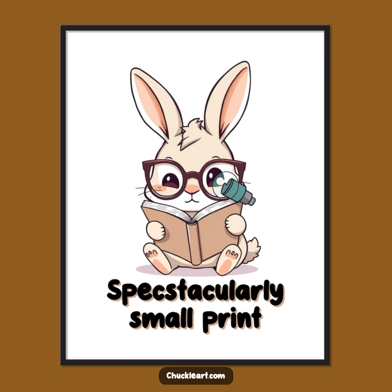Funny Free Printable Rabbit Reading Wall Art - Intellectual Downloadable Decor