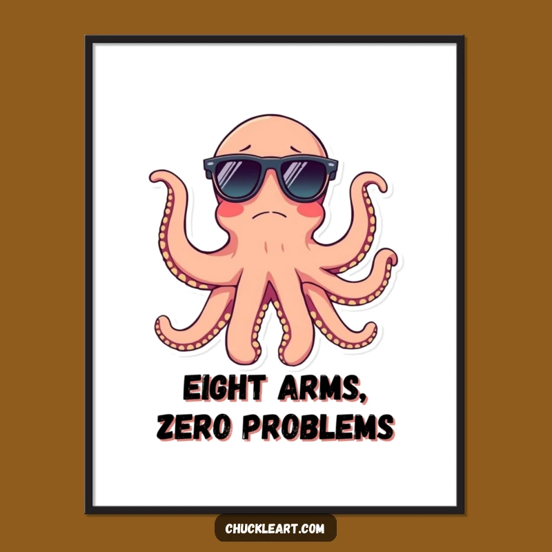 Funny Free Printable Wall Art: Confused Octopus Shades Downloadable Art
