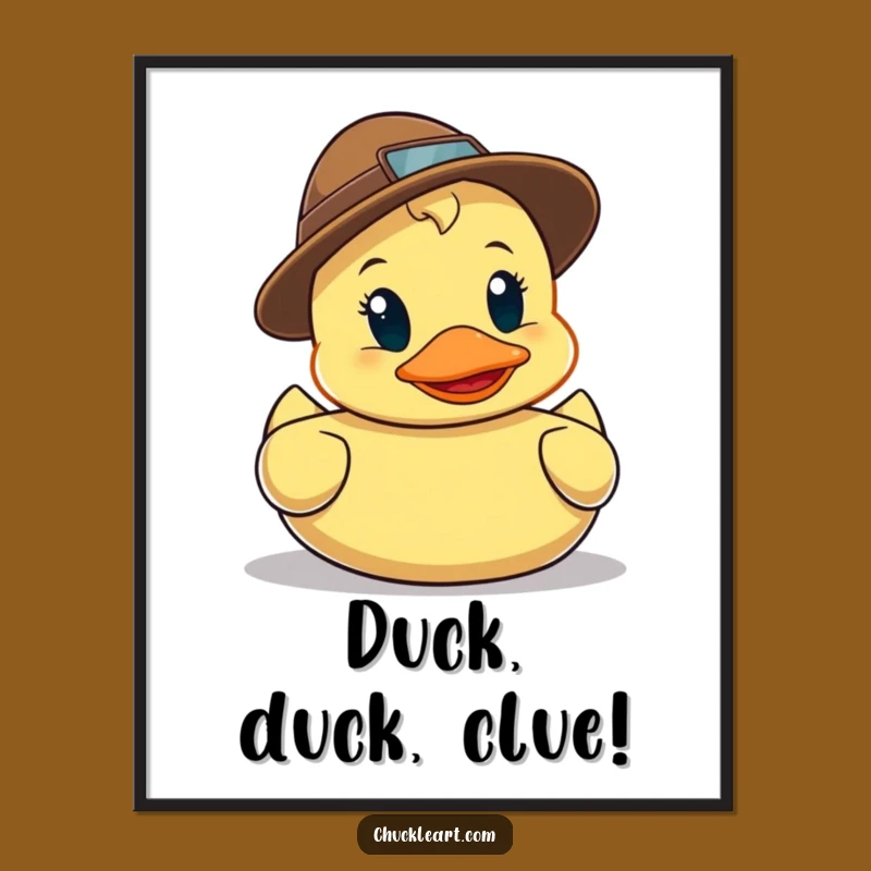 Funny Free Printable Wall Art: Detective Duck on the Case Downloadable Decor