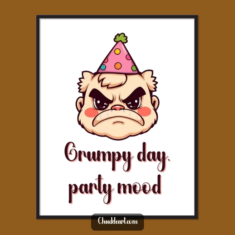Funny Free Printable Wall Art: Grumpy Party Hat - Hilarious Downloadable Decor!
