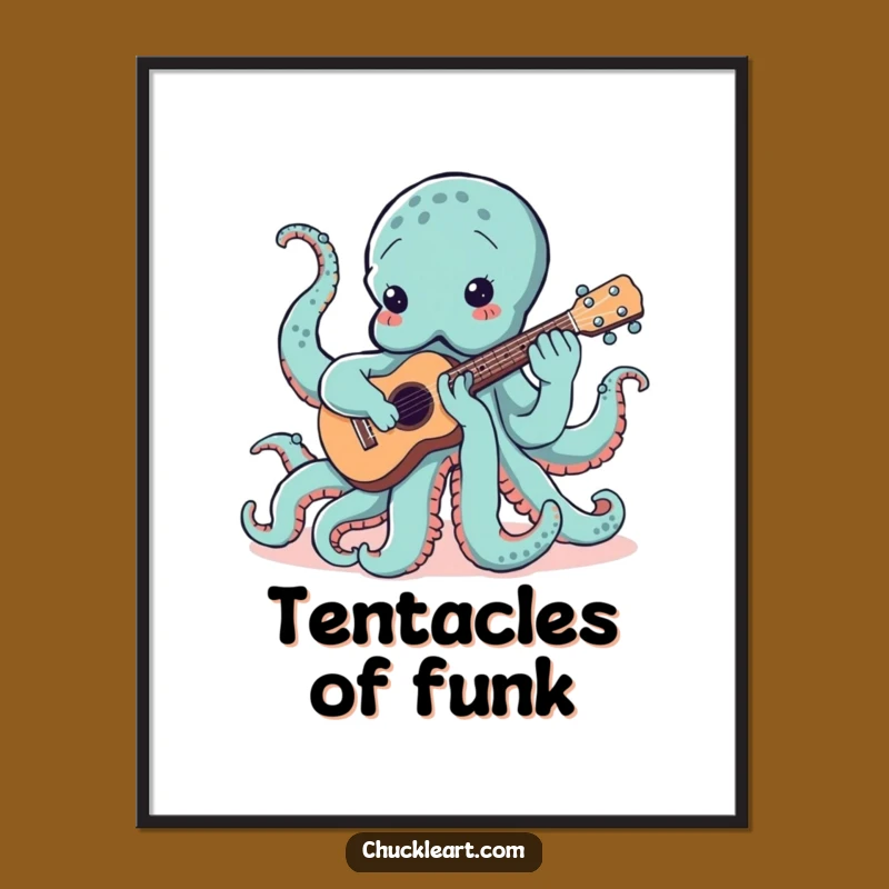 Funny Free Printable Wall Art: Octopus Jam Session Downloadable Decor