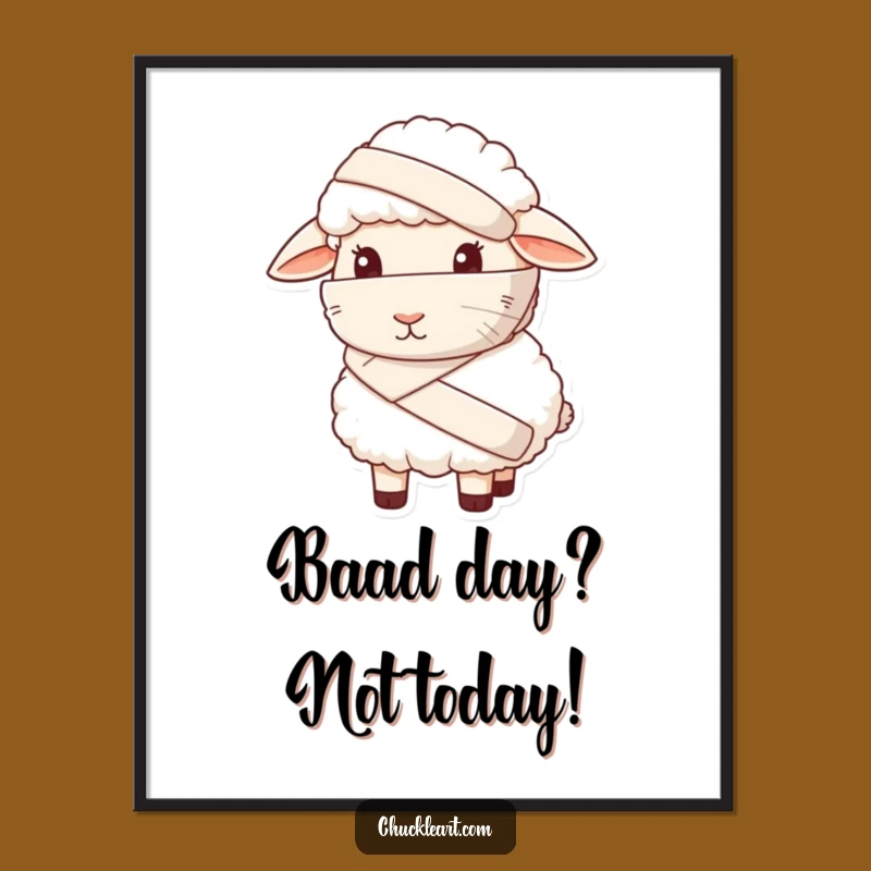 Funny Free Printable Wall Art: Sheepish Sheep's Big Bandage - Quirky Downloadable Decor!