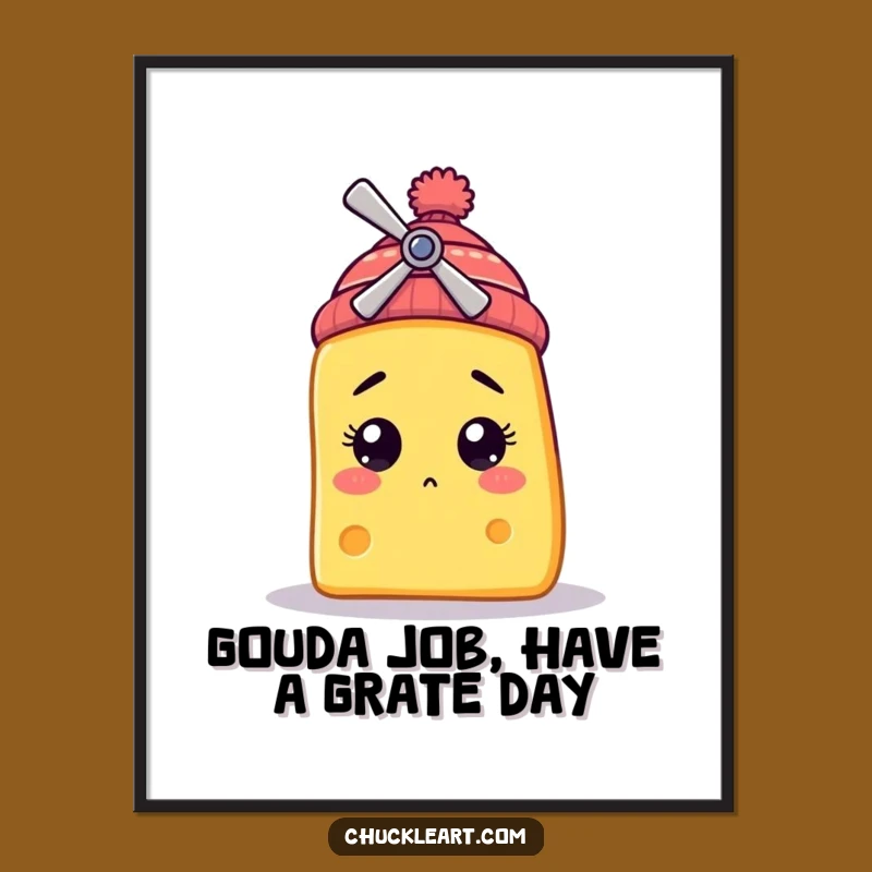 Free Printable Cheese Wall Art: Propeller Beanie Whimsy - Funny Downloadable Decor
