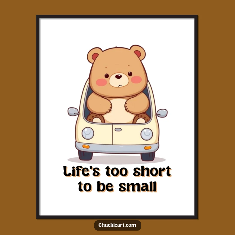 Humorous Free Printable Wall Art: Chubby Bear Car Art!