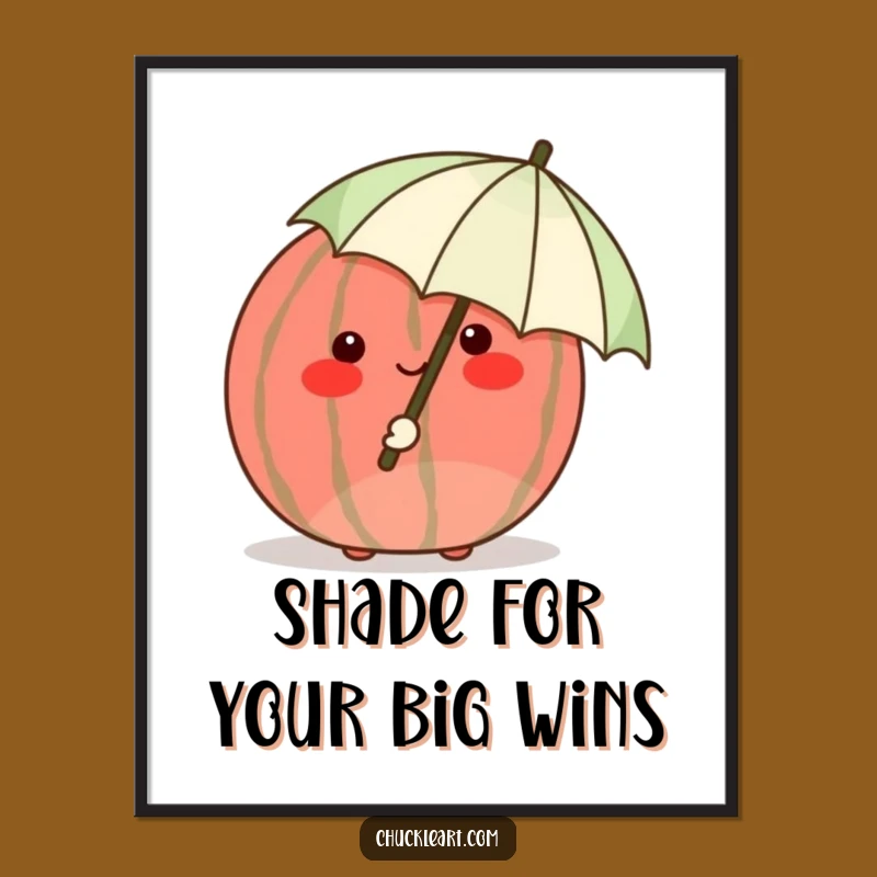 Funny Free Printable Wall Art: Shy Watermelon Hideaway Downloadable Decor