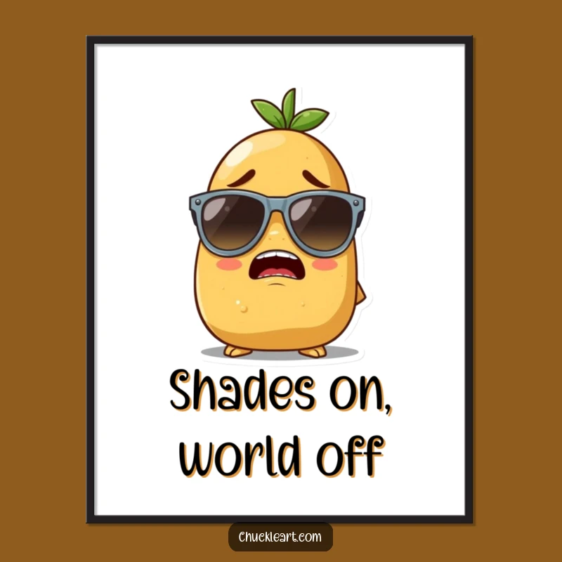 Funny Free Printable Wall Art: Potato's Sunglass Struggle Downloadable Decor